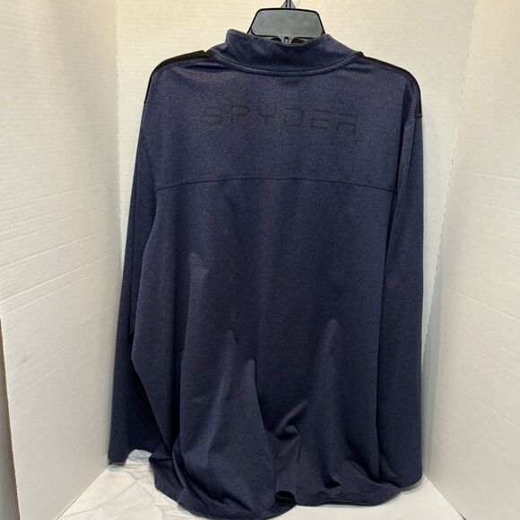 Spyder Active ProW B Men's Blue 1/4 Zip Long Sleeve Logo Fleece Top Size 2XL - Picture 3 of 7